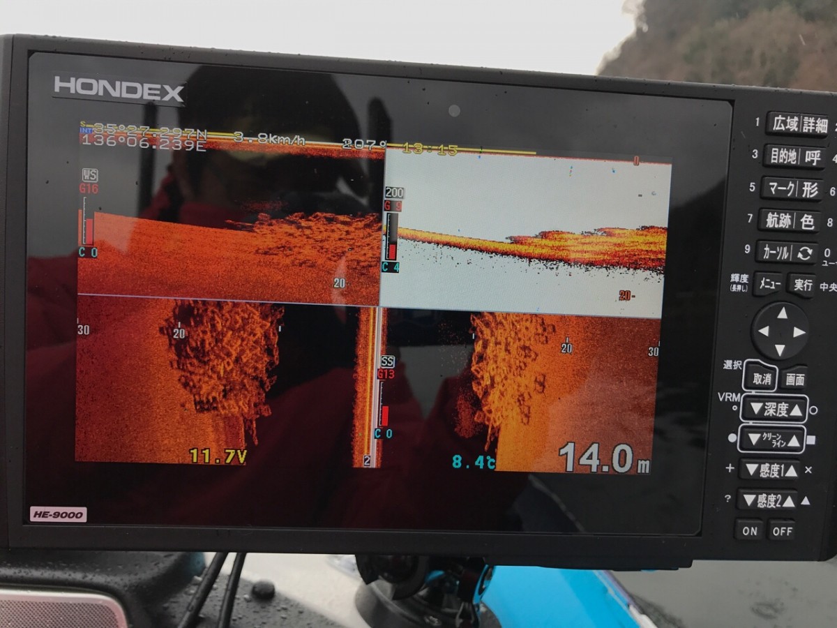 HONDEX HE-9000 魚探画像in湖北 | North Wave -kohoku bayside base-